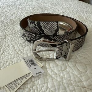 Leather Belt with Snake Print
